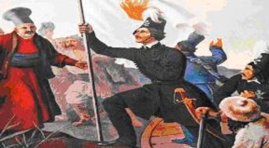 24 Φεβρουαρίου 1821: Ο Αλέξανδρος Υψηλάντης υψώνει την Ελληνική επαναστατική σημαία στο Ιάσιο της Μολδοβλαχίας.